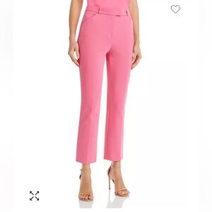 BOSS Women's Pink Tatiani Straight Leg Ankle Trousers Dress Pants Size 10